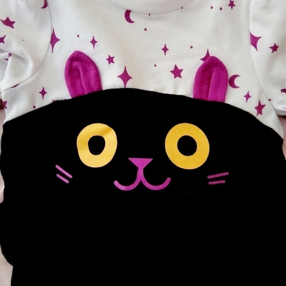 NWT Baby Cat & Jack Black Kitty Halloween Onsie Outfit Frills Cute Infant New - Picture 2 of 5